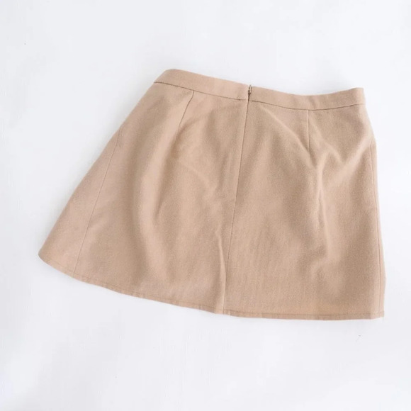 J.  Cream Tan 97% Wool Mini Skirt Size 4 - Picture 8 of 9